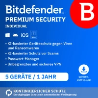 Bitdefender Premium Security Individual 2026 | 5 Geräte | 1 Jahr