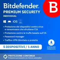Bitdefender Premium Security Individual 2026 | 5 Dispositivi | 1 Anno