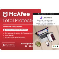 McAfee Total Protection - 1 Año - 5 Dispositivos + Jottacloud Personal Ilimitado 3 Meses