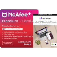 McAfee+ Premium Family + Jottacloud Personal Unlimited 3 mois