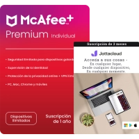McAfee+ Premium Individual + Jottacloud Personal Ilimitado 3 meses