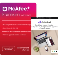 McAfee+ Premium Individual + Jottacloud Personal Unlimited 3 mois