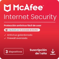 McAfee Internet Security 3 dispositivos - 1 año