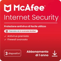 McAfee Internet Security 3 dispositivi - 1 anno