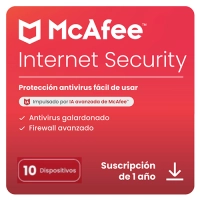 McAfee Internet Security 10 dispositivos - 1 año