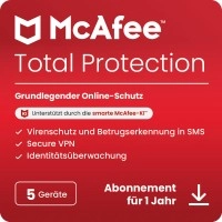 McAfee Total Protection - 1 Jahr - 5 Geräte