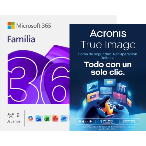 Familia Microsoft 365 + Acronis True Image Essentials 1 PC