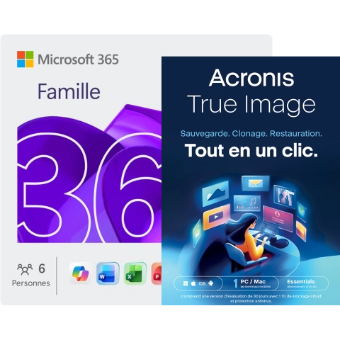 Microsoft 365 Famille + Acronis True Image Essentials 1 PC