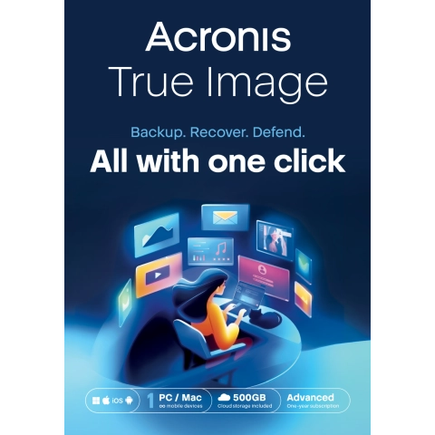 Acronis True Image Advanced 1 PC 1 Year | 500 GB Cloud storage