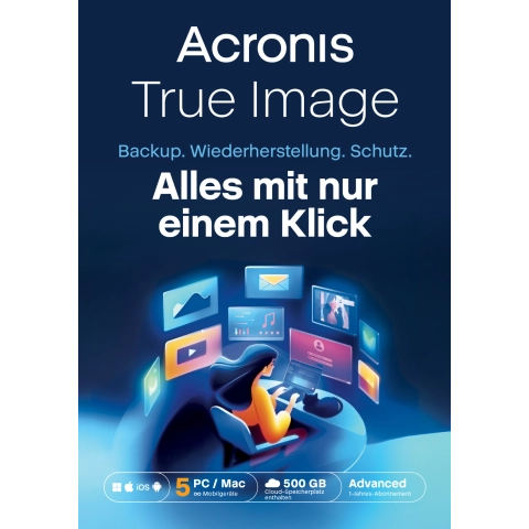 Acronis True Image Advanced 5 PC 1 Jahr | 500 GB Cloud-Speicher