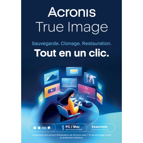Acronis True Image Essentials 1 PC 1 an