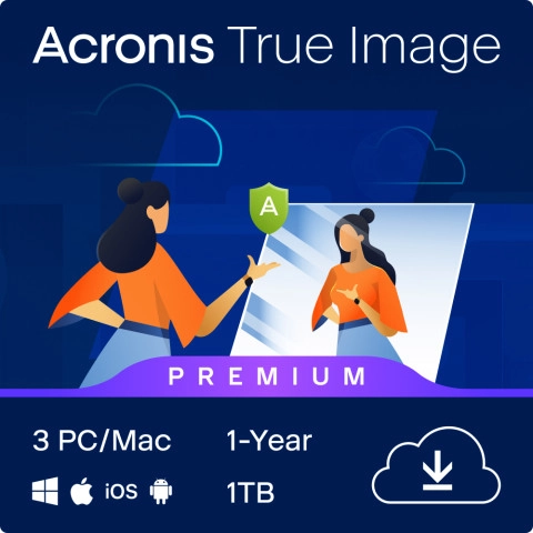Acronis True Image Premium 3 PC 1 Jaar | 1 TB cloudopslag