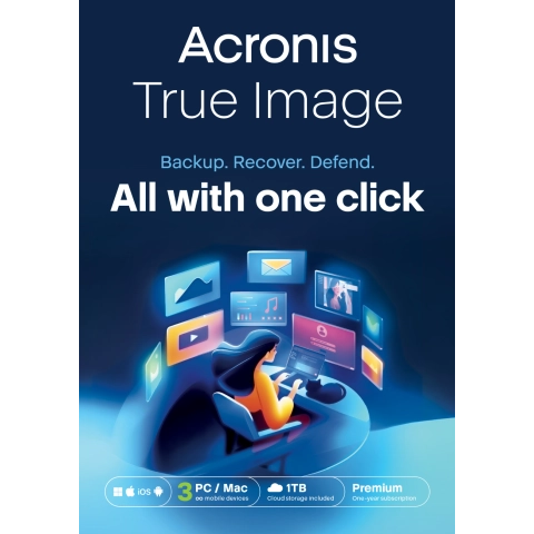 Acronis True Image Premium 3 PC 1 Year | 1 TB cloud storage