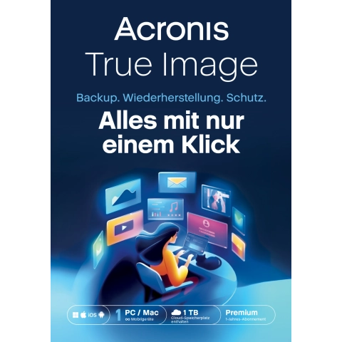 Acronis True Image Premium 1 PC 1 Jahr | 1 TB Cloud-Speicher