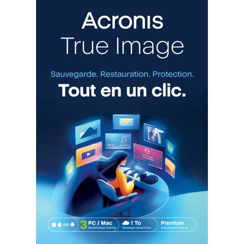 Acronis True Image Premium 3 PC 1 an | 1 To de stockage dans le nuage