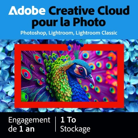 Adobe Photography Plan 1 utilisateur 1 an 1 To de stockage dans le nuage