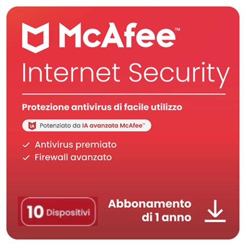McAfee Internet Security 10 dispositivi - 1 anno