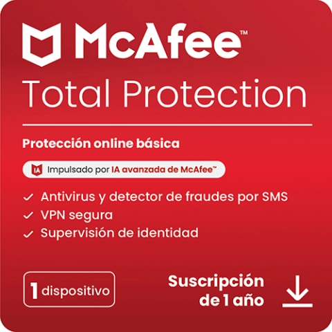 McAfee Total Protection - 1 Año - 1 Dispositivo