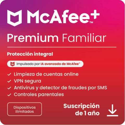 McAfee+ Premium Familia 1 año Dispositivos ilimitados