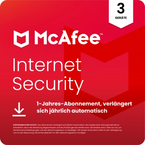 McAfee Internet Security 3 Geräte - 1 Jahr