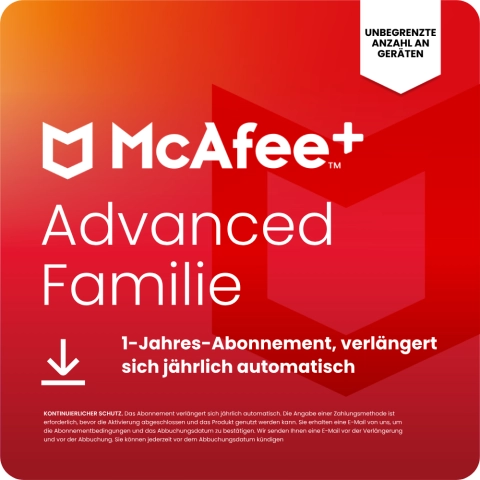 McAfee+ Advanced Family 1 Jahr - Unbegrenzte Geräte