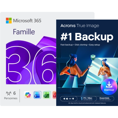 Microsoft 365 Famille + Acronis True Image Essentials 1 PC