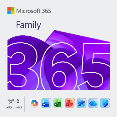 Microsoft 365 Family 6 Gebruikers - 1 jaar