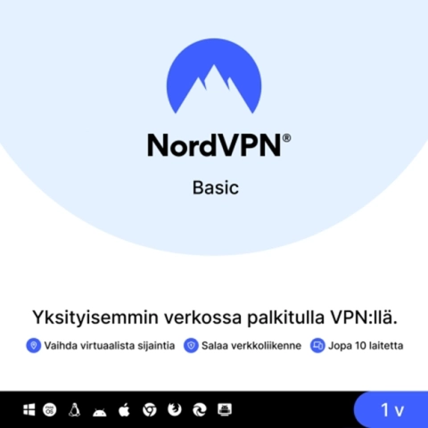 NordVPN Basic 10 laitetta - 1 vuosi