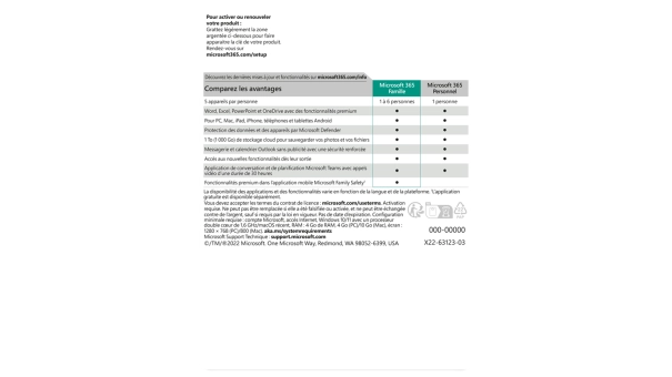 Microsoft 365 Famille + McAfee Total Protection pour 5 appareils 1 an
