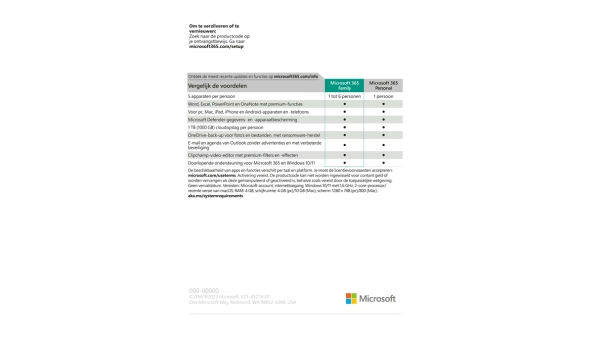 Microsoft 365 Family + McAfee Total Protection voor 5 Apparaten 1 jaar
