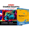 Adobe Creative Cloud Pro + Norton 360 Deluxe för 3 enheter | 1 år